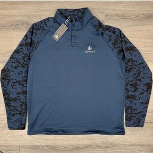 Adidas XL Navy Camo Golf Pullover Quarter Snap Corporate Branded Top Equitable